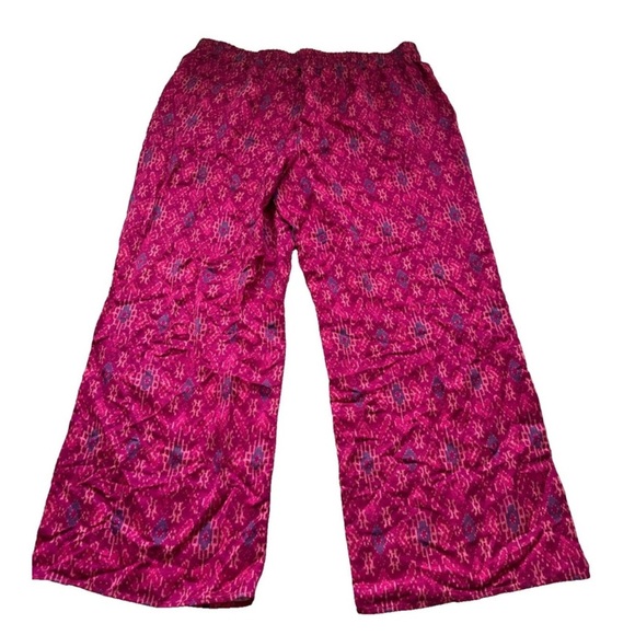 Lauren Ralph Lauren Womens Pink Geometric Satin Shantung Wide-Leg Pant Size 2X - Picture 9 of 13
